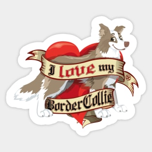 I Love My Border Collie - Lilac Sticker